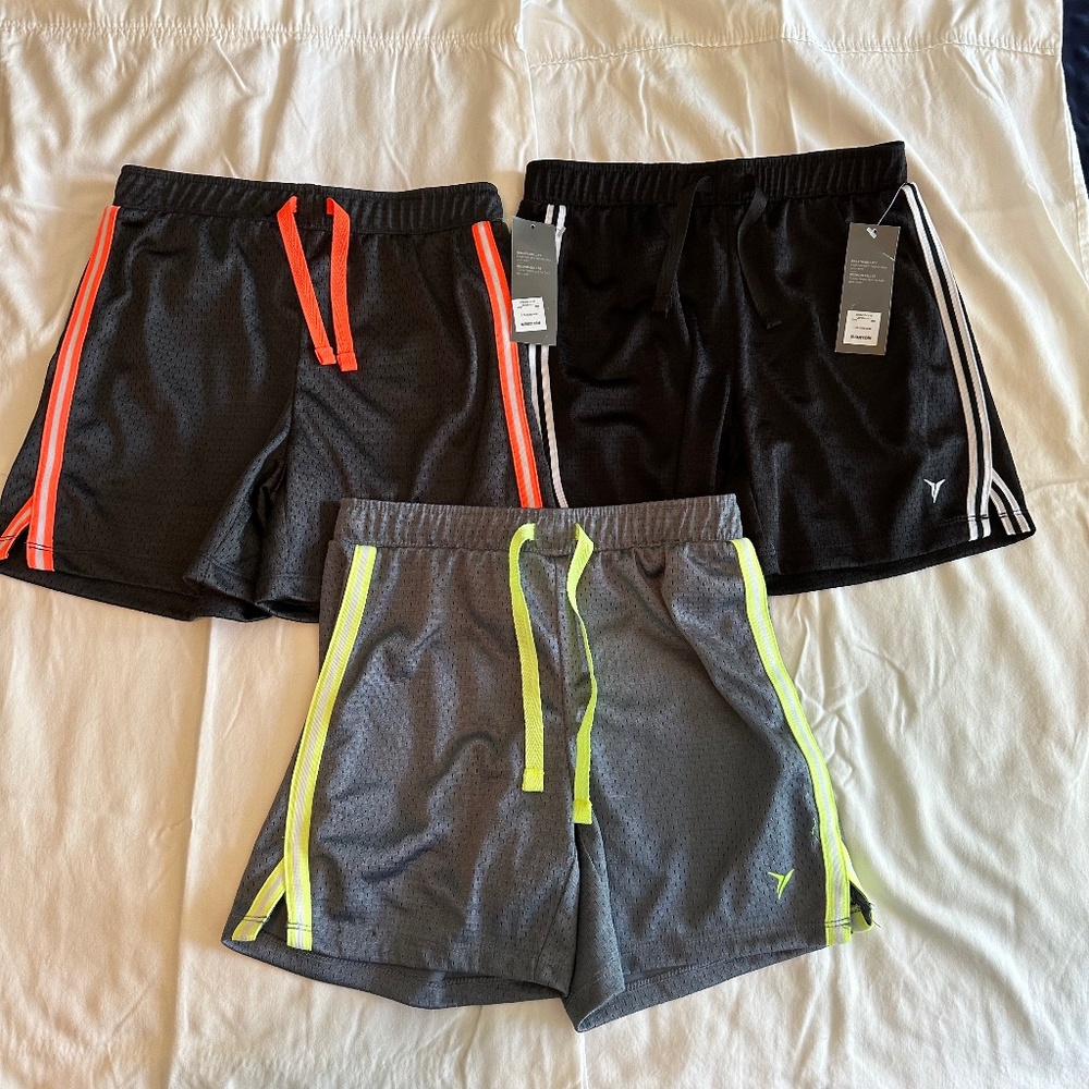 Old Navy girls athletic shorts Bundle. Size L. New w/tag & w/o tag. Black & Grey